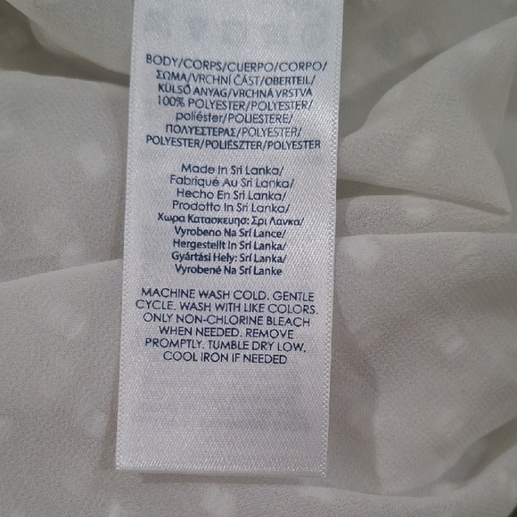 NEW Chaps wome's Ivory Sheer Polka Dot Blouse Size M - Picture 9 of 9